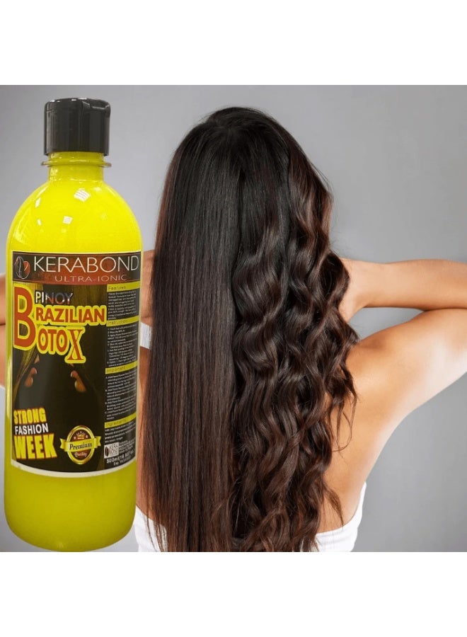 Kerabond Ultra Ionic Pinoy Brazilian Botox Hair Treatment Strong Fashion Week Formula for Smooth Shiny Frizz Free Salon Results Professional Keratin Repair Deep Nourishment and Long Lasting Healthy Manageable Hair - Image 1